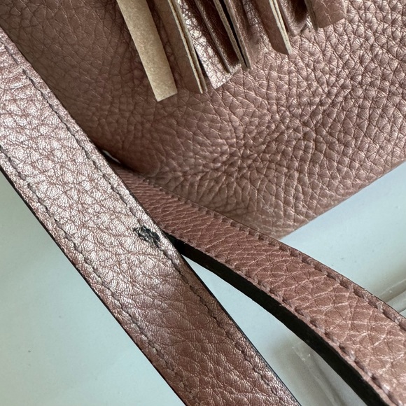 GUCCI SOHO ☆ Rose Gold Metallic Pebbled Calfskin ☆ Japan Exclusive ☆ W/Strap ☆ - Picture 6 of 14